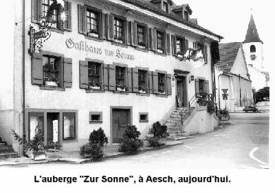 L'auberge Zur Sonne à Aesch en Suisse