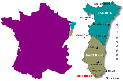 durlinsdorf sur la carte de France
